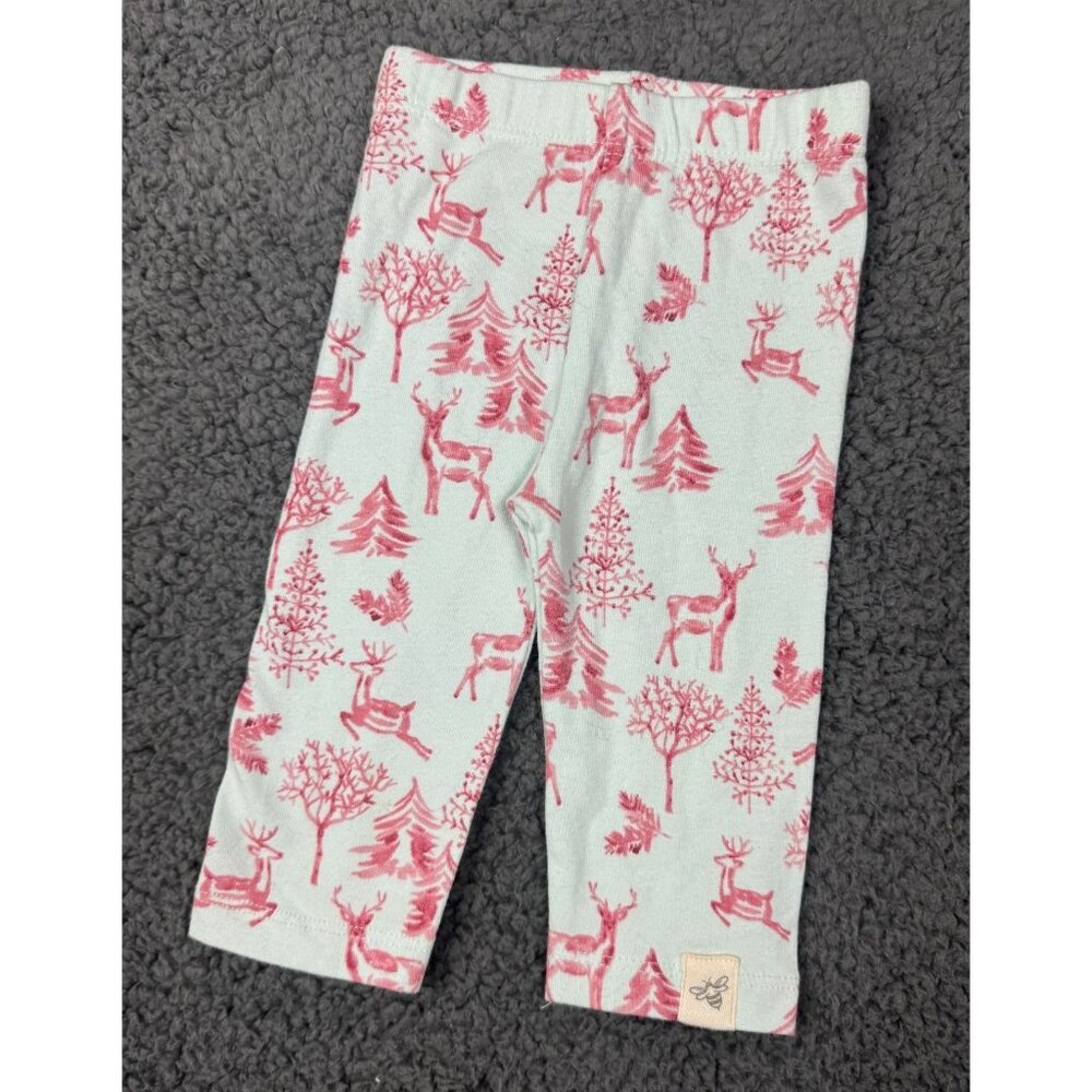 Burts Bees Baby Organic Cotton Reindeer Deer Tree Holiday Pants Leggings Newborn